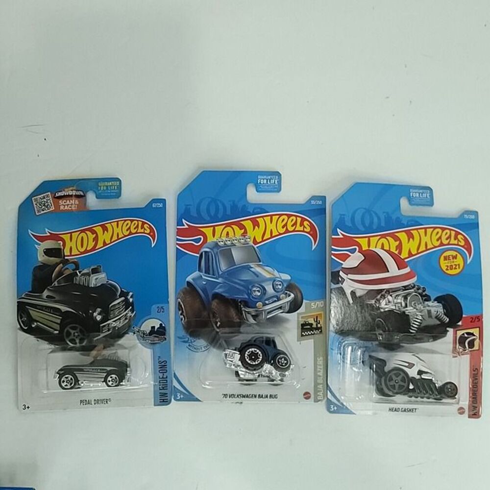 Lot of 3 Hot Wheels Baja Blazers 70 VW Pedal Driver Head Gasket NEW Die Cast